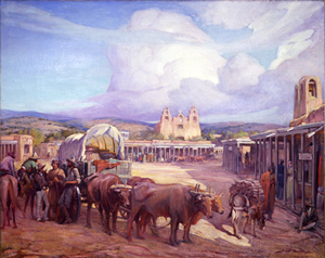 Cassidy, View of Santa Fe Plaza in the 1850s