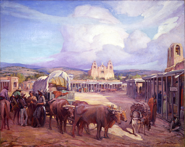View of Santa Fe Plaza in the 1850's - Cassidy